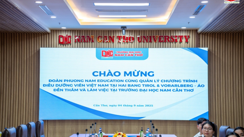 Nam Can Tho University Welcomes and Works with Phuong Nam Education Delegation and Nursing Program Manager from Austria